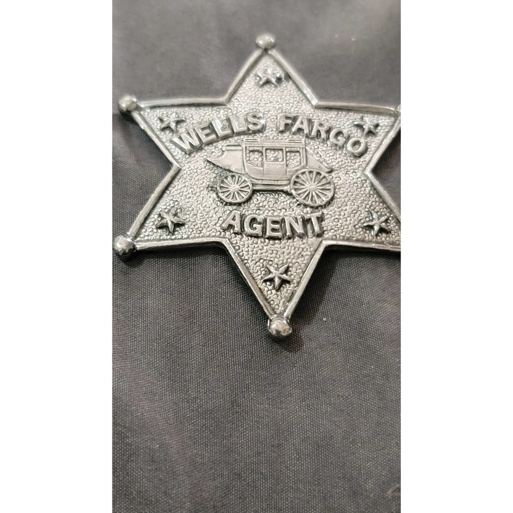 Vtg Wells Fargo Agent Star Badge Brooch Pin - Picture 2 of 4